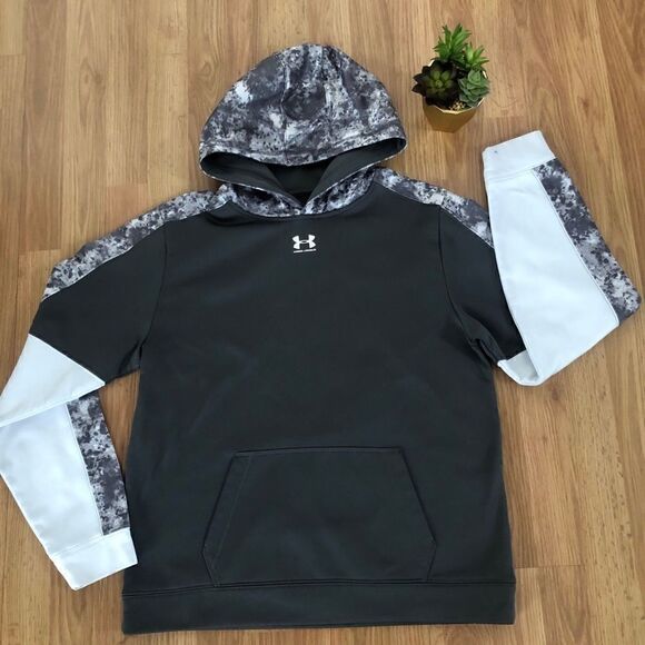 UNDER ARMOUR Coldgear Gray/White Hoodie - Picture 3 of 9